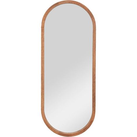 Atmosphera – Miroir mural en bois d'hévéa 35 x 90 cm – Cadre en bois MDF – Verre miroir – Pour espaces intérieurs élégants