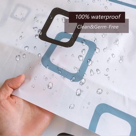 Cortina de ducha antimoho – Diseño cúbico – Incluye anillas – Impermeable – PEVA – Cortina de ducha 200x200 cm (1/4)