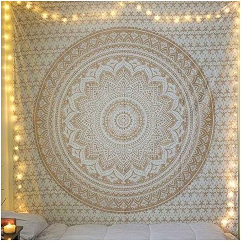 Tapisserie Murale - Mandala Soleil Lune - Décoration Intérieure Bohème - Polyester - 130 cm x 150 cm - 1 Pièce (1/5)