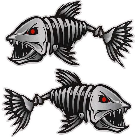 Lot de 2 Autocollants en Vinyle pour Poisson Motif Kayak (1/5)