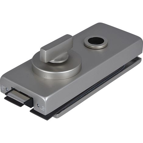 Dorma Glas Glastürschloss WC Studio Classic - WC Bad Schloss mit Riegelolive für 8mm Glasstärke, Aluminium Edelstahl-Effekt (1/2)