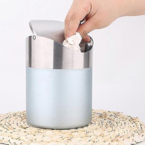 Mini poubelle de table en acier inoxydable avec couvercle basculant amovible, capacité 1,2 L (1/5)