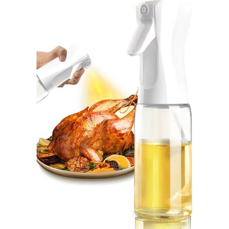 Flacon pulvérisateur d'huile en verre blanc de 220 ml (1 pièce) (1/5)