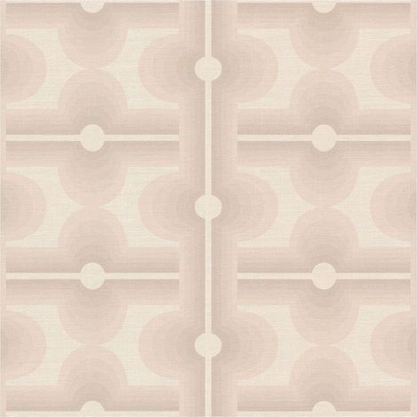 Retro wallpaper wall Profhome 395335 hot embossed non-woven wallpaper slightly textured with geometric shapes matt beige silk grey cream 4,5 m2 (1/5)