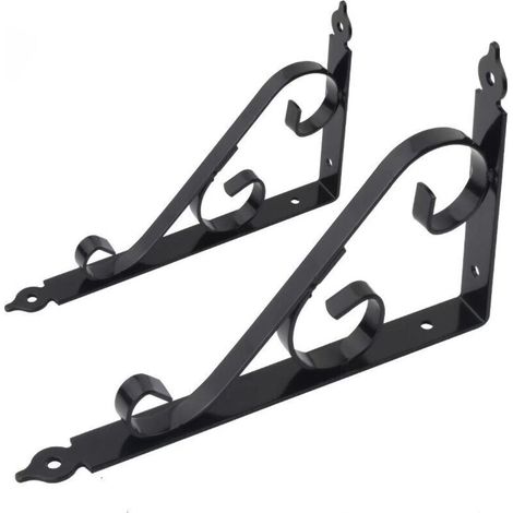 Consoles et taquets pour étagères Support Étagère Mural en Métal Support Équerre Triangulaire 90 Degrés Multifonctionnel D'étagère de Support avec Vis pour Jardinage, Cuisine 250mm 164mm 1 Paire (Noi