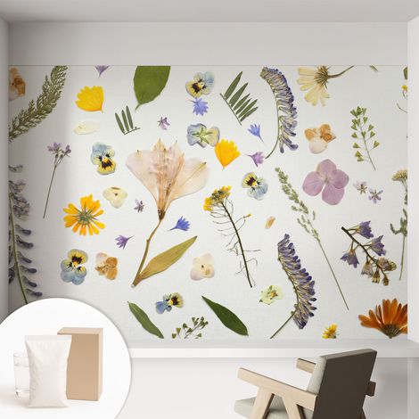 Tapete Vliestapete mit Kleber - abwaschbar - Tapete mit Motiv - trendige Wanddeko - elegant Fototapete Frühlingsblumen 152x104 cm (1/5)