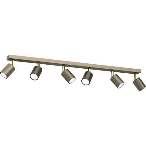 Rail 6 spots orientables or titane GU10 Striper Luminex