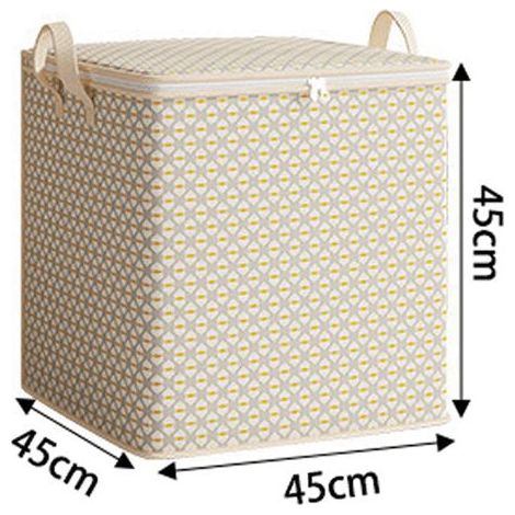 Boîte de rangement en tissu 110L, grande capacité, avec fermeture éclair et poignées, anti-poussière, renforcée, pour déménagement, placard et sous lit, gris (1/2)