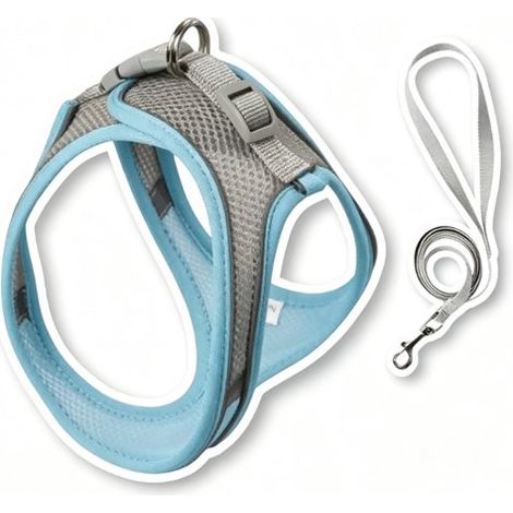 Arnés/chaleco reflectante para gatos，adecuado para gatos pequeños，ideal para paseos y viajes en coche. Fabricado en tejido de malla suave (1/5)