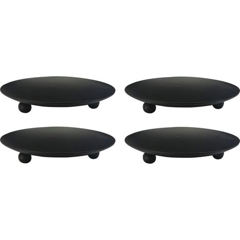 4 Pièces Chandelier Noir Fer Forgé, Bougeoir Plateau avec Trois Bases Sphériques,11cm de Diamètre, Simple Décoratifs Modernes pour Décoration Mariage Maison Nol d'anniversaire Dner Aux Chandelles (1/4)