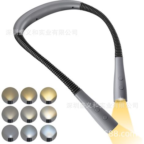 LED Neck Reading Light, Book Light for Reading in Bed, 3 Colors, 6 Brightness Levels