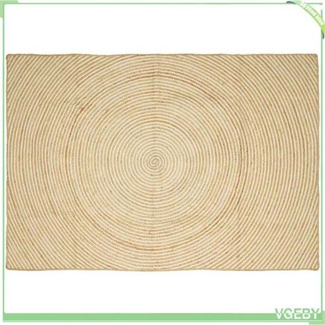 Tapis - FAFEISY - 42010724 - Jute - Rond 160 x 230 cm - Naturel et blanc (1/5)