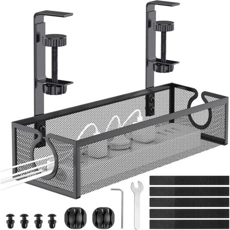 Kabelmanagement-Ablage unter dem Schreibtisch, bohrfreies Gitter, Organizer für Kabel und Steckdosenleisten (1/4)