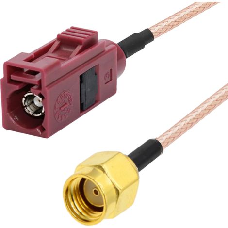 Cable pigtail Fakra con conector D / enchufe SMA-RP RG316 de 5 m