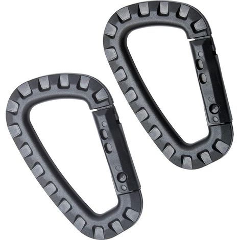 8 pièces Mousqueton Plastique,Mousqueton Tactique,Mousqueton Noir,Forme de D,(Noir)8.45.5cm (1/5)