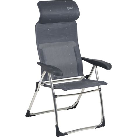 Klassischer ergonomischer Sessel in Grau mit Kopfstütze - Crespo