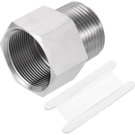 Pipe Reducing Fitting, 1" NPT Male x M33 Female 304 Stainless Steel Connection Reducer For Air Oil Water Pressure Gauge, Silver (1/5)