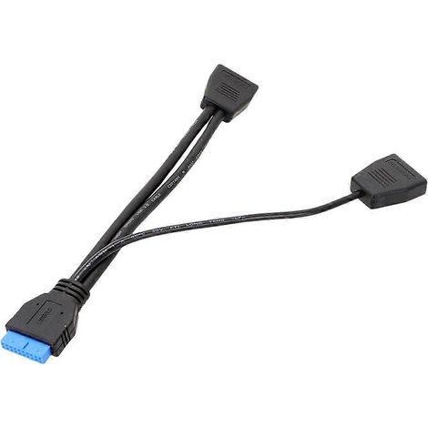 Câble d'extension USB 3.0 19 broches pour carte mère d'ordinateur câble répartiteur d'extension USB 3.0 19 broches (1 vers 2) (1/5)