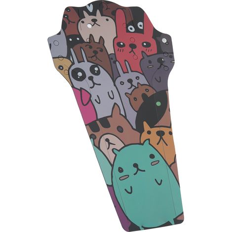 Garde-boue de vélo MEROCA PP5, colorés, pour VTT, avant et arrière, avec 4 sangles de fixation et motif de personnages de dessins animés. (1/5)
