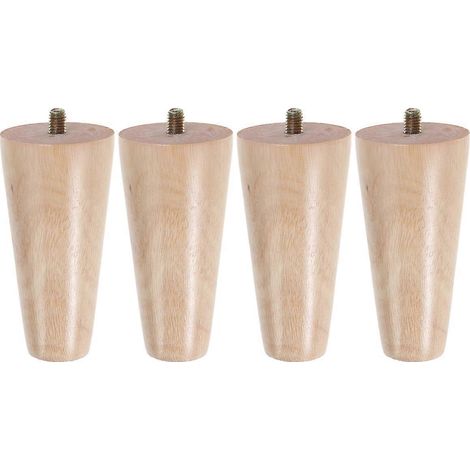 Pieds de canapé coniques en bois massif, compatibles avec différents meubles, ensemble de 8 pièces. (1/5)
