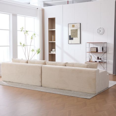Canapé modulable 6 places chenille 30D ivoire (1/5)