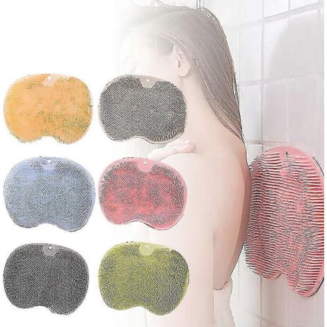 Peeling-Duschmassage-Badematte mit rutschfester Silikonbürste und Fußbürsten-Zubehör-Blue