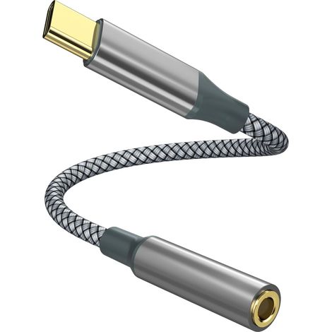 Adaptateur USB C Vers Jack 3 5 Mm - DAC Intégré - Compatible iPhone 16 Pro Max Galaxy S23 Ultra Pixel iPad Pro - 1 Pièce (1/5)