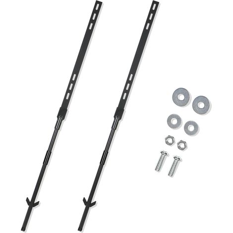 2pcs Support de signalisation extérieure Piquet de signalisation de Jardin pour Panneau de sécurité, Avertissement dans la Cour (Noir, 4 Pieds) (1/5)