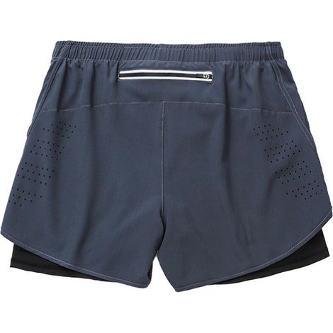 Doppellagige Herren-Sportshorts, schnelltrocknend, zweiteiliger Fitness-Hosen-Effekt – Größe L – Graugrün (1/5)
