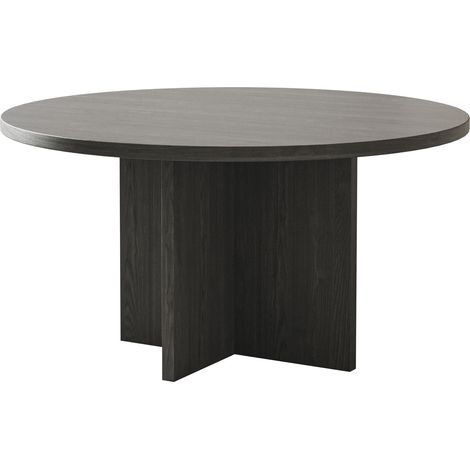 Selsey OVO - Mesa de centro - redonda 76x76 cm - efecto madera fresno Portland (1/4)