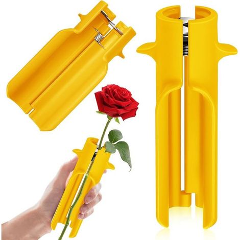 Outil pour enlever les épines de roses, nettoyeur de fleurs, coupe-épines, arrache-feuilles, jaune, facile à utiliser (1/5)