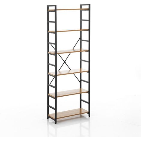Estantería industrial de acero y madera con estantes Kyle 6 Evo