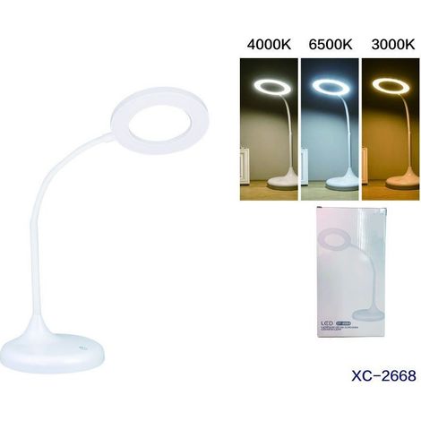 Wisdom - Lampada Scrivania Cerchio Led Touch Ricaricabile Usb Orientabile Moderno Dt-2668 -