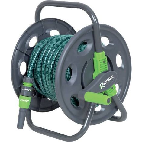 Tragbare Gartenschlauchtrommel RIBIMEX mit kompletter Ausstattung (1/3)