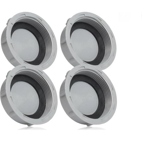Bouchon Évacuation Évier 45mm, 4 Pièces Bouchon Siphon Lavabo en PVC avec Joint d’Étanchéité, Bouchon Tuyau Vidange Cuisine G1½, Obturateur pour Canalisation Évier et Plomberie (1/5)