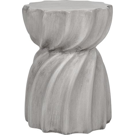 Mesa auxiliar MgO fibra de vidrio tapa redonda forma de reloj de arena resistente a UV manchas óxido agua viento gris moderna Algua