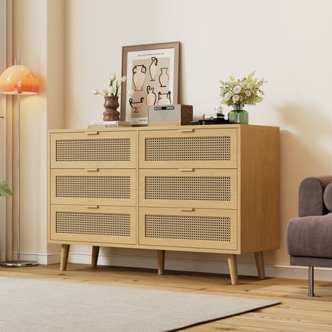 MEUBLIV Cassettiera 6 cassetti 120x40x76,5 cm noce – ampio contenitore in legno (1/5)