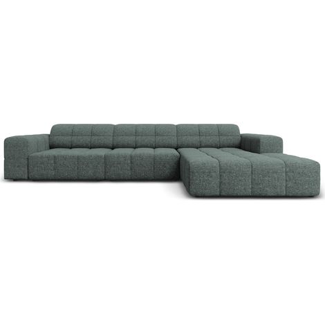 Canapé d'angle droit 4 places en chenille pétrole (1/5)