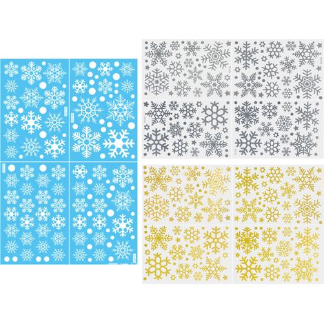 Autocollant Fenêtre Flocon De Neige - PVC Double Face - Décoration Noël Pour Vitre Miroir Porte - Lot De 12 (1/5)