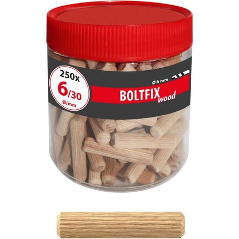 Holzdübel Boltfix wood 6x30 mm, Riffeldübel aus massiver Buche (1/4)
