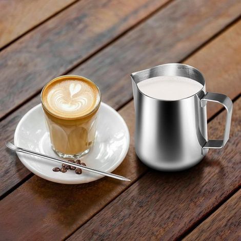 Pot à lait portable - 1 pièce, 350ml inoxydable mousseur latte art échelle mesure cappuccino/latte - Type pot (1/5)