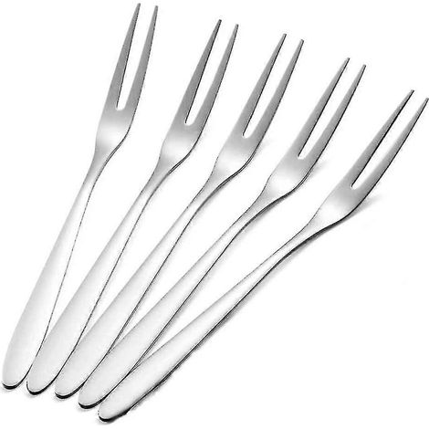 Ensemble de 5 fourchettes à fruits en acier inoxydable pour salsa ou dessert (1/5)