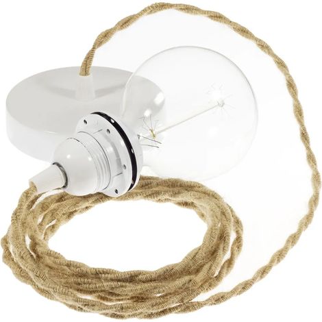 Lampe suspension creative-cables tn06 jute cuivre (1/3)