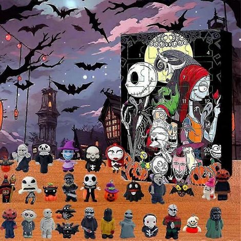 Calendrier de l'Avent Halloween 2024 Compte à Rebours Collection Personnages de Film L'Étrange Noël de Mr Jack Poupée Jouet Créatif Cadeau (1/2)
