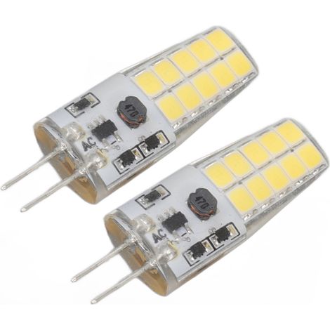 Lot de 2 ampoules LED G4 12V 2W à lumière blanche, économie d'énergie, pour bureau, hall, bar, maison (1/5)