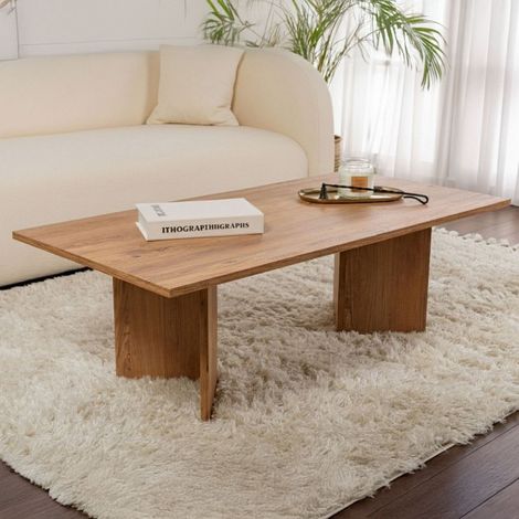 Mesa de Centro Turate, Forma Rectangular, Material Tablón de Madera Nobilitada, Color Marrón, 119x60x40h cm Roble Marrón (1/5)