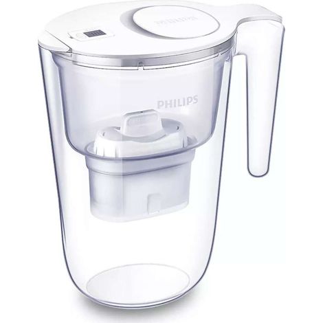Philips Caraffe filtranti - Caraffa filtrante Micro X-Clean, volume 2,6 l, con timer, bianco AWP2933WHT/58 (1/2)