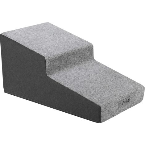 Escalier pour chien 30 cm – 2 marches inclinées – Matériaux imperméables – Antidérapant – Conçu pour chiens âgés et blessés