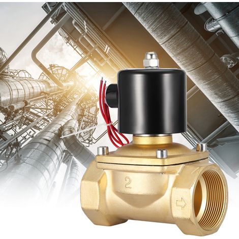 Électrovanne DN50 2" à deux voies en laiton, normalement fermée, 220 V CA (1/5)