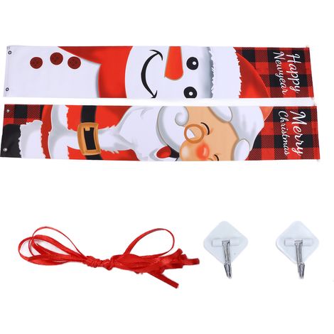 Porch Christmas Decorations Attractive Snowflake Snowman Pattern Door Decorations for HolidaySanta Snowman (1/5)